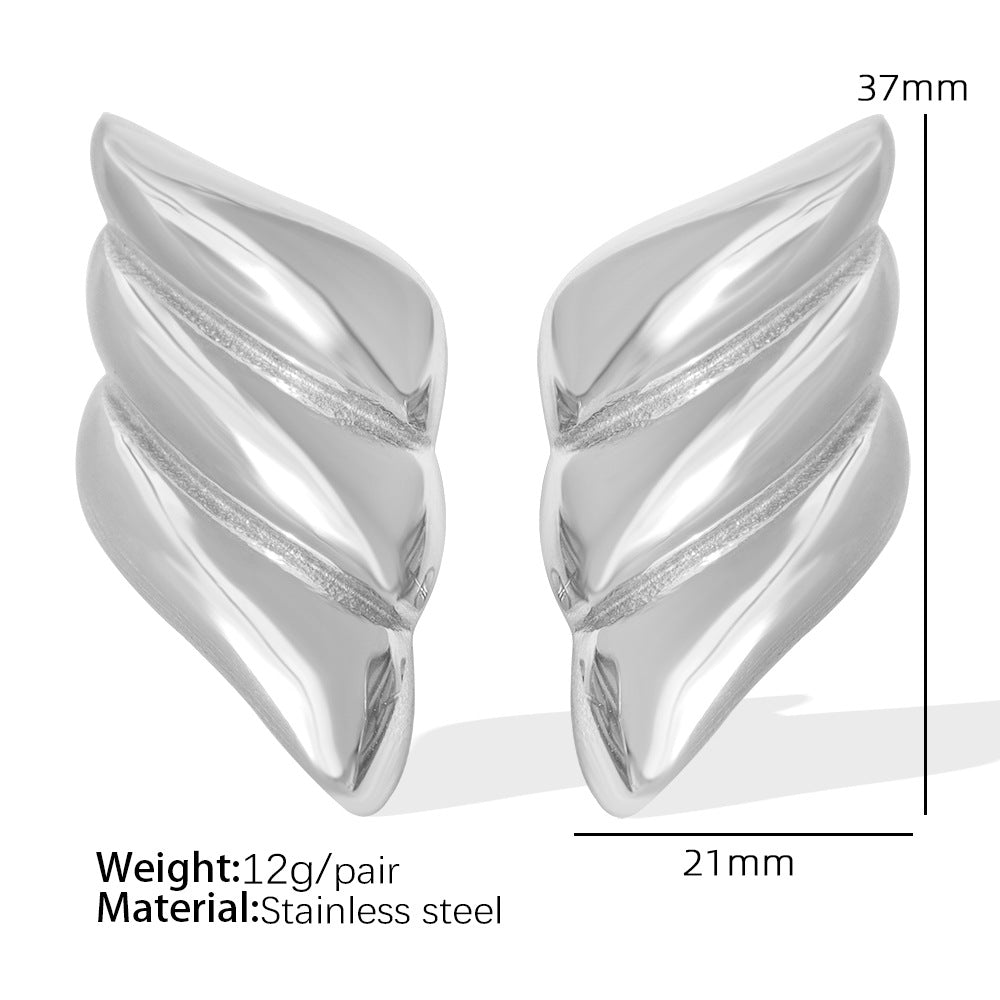 Wholesale Niche Diamond Geometric Horn Thread Earrings